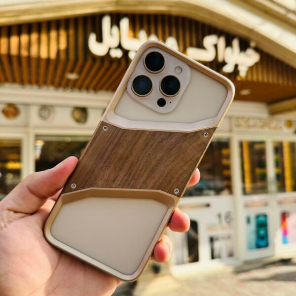 Wooden Aluminum Metal Cell Frameless Bumper Armor Shockproof Protective Back Cover
