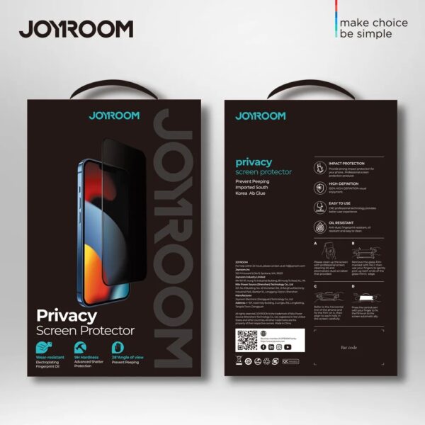 Joyroom Anti-Spy Privacy Glass Protector for iphone
