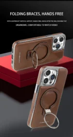 RIMBMAX iPhone Luxurious Classic PU Leather Magnet Mattel Stand Magsafe Case - Image 4