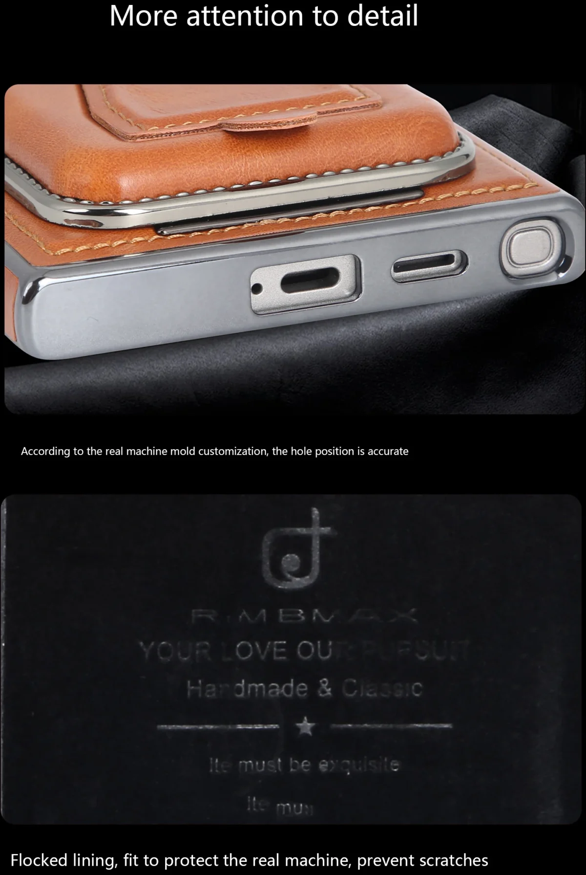 RIMBMAX Samsung Luxury Business Style Detachble Wallet Card Fold Kickstand Magnetic PU Leather Phone Case - Image 4