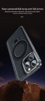 Luxury Premium Magnetic Side Metal Carbon Leather Phone Cases - Image 5