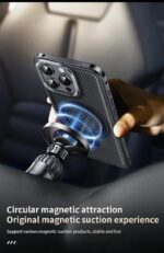 Luxury Premium Magnetic Side Metal Carbon Leather Phone Cases - Image 6