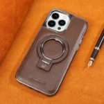 RIMBMAX iPhone Luxurious Classic PU Leather Magnet Mattel Stand Magsafe Case