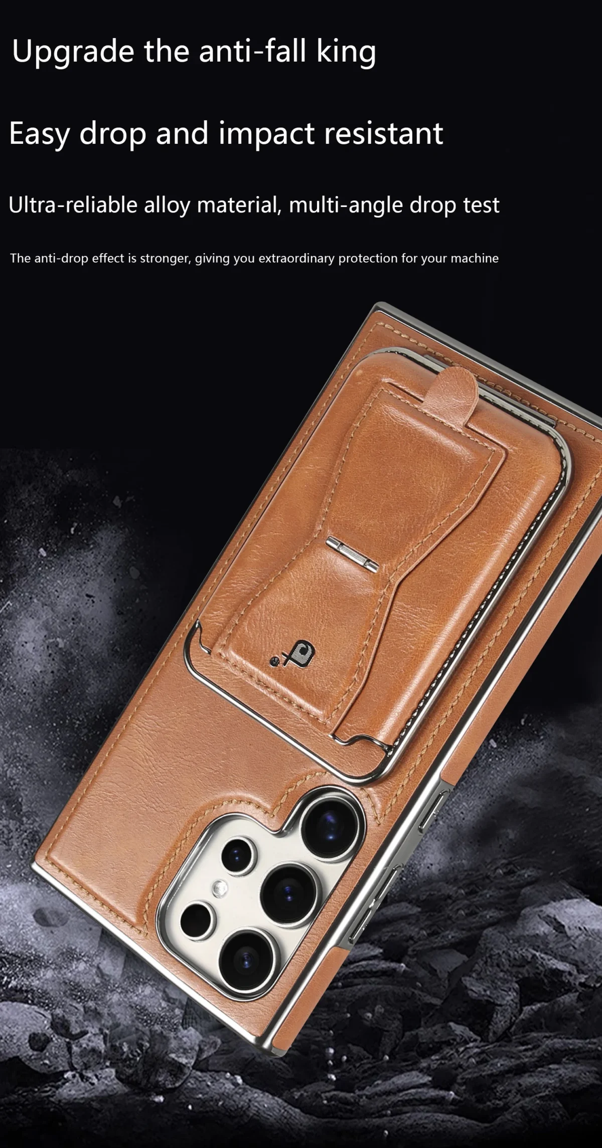 RIMBMAX Samsung Luxury Business Style Detachble Wallet Card Fold Kickstand Magnetic PU Leather Phone Case - Image 7