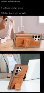 RIMBMAX Samsung Luxury Business Style Detachble Wallet Card Fold Kickstand Magnetic PU Leather Phone Case - Image 9