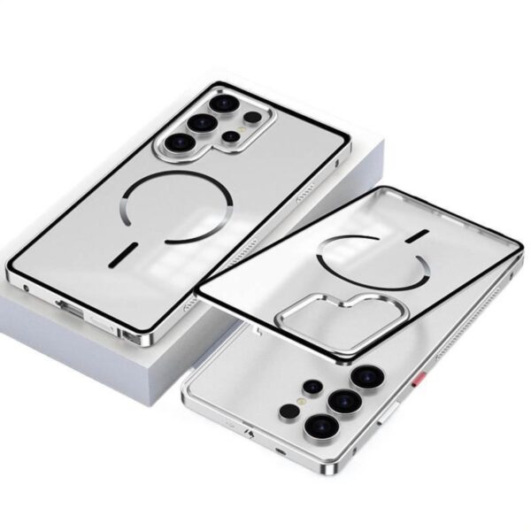 Samsung Galaxy S26 Ultra / S25 Ultra / S24 Ultra / S23 Ultra Single-sided Snap Buckle Metal Frame Frosted MagSafe Phone Case