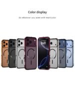 iPhone 18 / 17 / 16 / 15 Single-sided Snap Buckle Metal Frame Frosted MagSafe Phone Case - Image 5