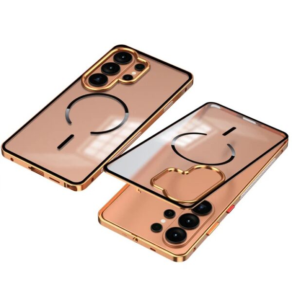 Samsung Galaxy S26 Ultra / S25 Ultra / S24 Ultra / S23 Ultra Single-sided Snap Buckle Metal Frame Frosted MagSafe Phone Case